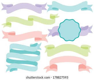 Pastel Ribbon Banners