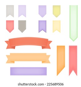 Various Pastel Ribbon Set, Vectors