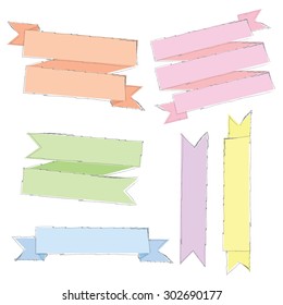 Pastel Ribbon Banners Vector Collection