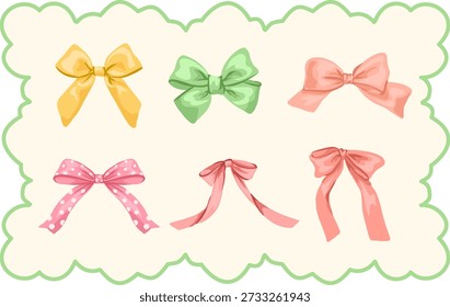 Pastellband Schleife Set mit Weich feminine Farben