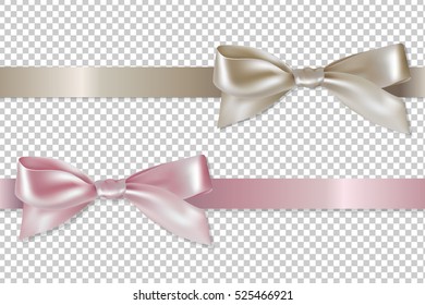 Pastel Ribbons Set, With Gradient Mesh, Vector Illustration