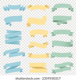Pastel Ribbons With Transparent Background With Gradient Mesh, Vector Illustration
