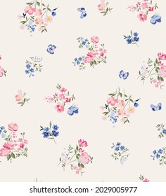 PASTEL ROMANTIC FLORAL SEAMLESS PATTERN