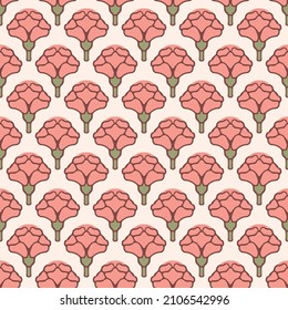 Pastel Rose Motif Vector Seamless Pattern