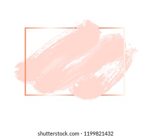 Pastel rose and pink colors vector brush stroke. Square frame or background for text. Abstract background. Ink brush stroke, brush, line or texture. 