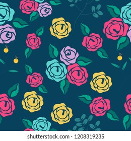 pastel rose seamless pattern background
