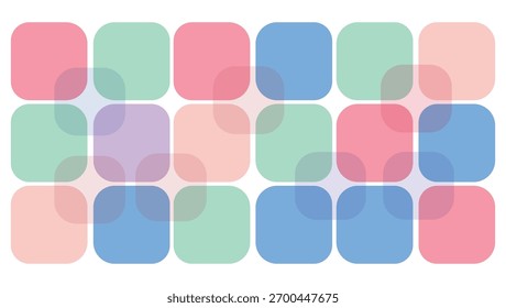 Pastel Rounded Squares Grid Abstract Poster Design