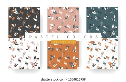 Pastel And Royal Leaves Pattern light colors, colorful Modern cloth Print for background wall texture and Fashion Fabric
