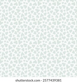 Pastel Sage Green Hearts Scattered on Pale Celadon background creating a seamless pattern print background