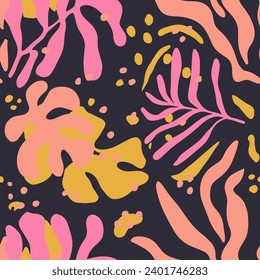 Pastel Seamless Abstract Trendy Surface Print. Gradient Repeated Elegant Flora Invitation, Seamless Wallpaper. Colorful Repetitive Decoration Natural Quill Vector. 