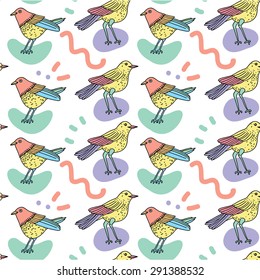 pastel seamless birds pattern for design, prints, wrapping paper, decorative paper