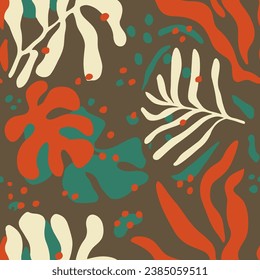 Pastel Seamless Classic Trendy Ornament Pattern. Hippie Continuous Decoration Bloom Artwork, Seamless Print. Green Endless Nature Blossom Quill Vector. 