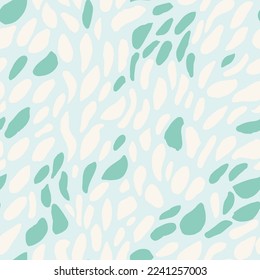 Pastel Seamless Decoration Organic Paint Backdrop. Light Repetitive Nature Isolated Decor, Seamless Vector. White Repeated Doodle Natural Leaves Background. 