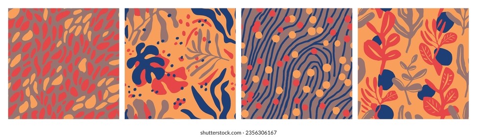 Pastel Seamless Decoration Tree Element Backdrop. Blue Continuous Color Trendy Shape, Seamless Vector. Hippie Repeated Classic Decorative Watercolor Collection. 