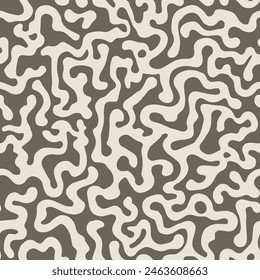 Textura de garabato de moda de la decoración sin costuras del pastel. Ornamento orgánico continuo pálido hermoso, patrón sin costuras. Vector de telas Antiguas Doodle negro sin fin. 