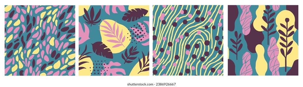 Pastel Seamless Doodle Isolated Element Art. Light Repeated Creative Tropic Lines, Seamless Design. Hippie Seamless Abstract Jungle Template Collection. 