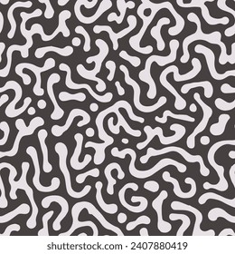 Pastel Seamless Doodle Trendy Template Pattern. Pastel Continuous Natural Graphic Watercolor, Seamless Backdrop. Dark Repetitive Nature Natural Textile Art. 