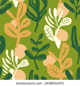 Pastel Seamless Elegant Natural Template Art. Pink Repetitive Nature Foliage Surface, Seamless Print. Black Seamless Classic Jungle Fabrics Wallpaper. 