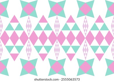 Pastel Seamless Ethnic Pattern Texture. Navajo Geometric Print, Rustic Decorative Ornament. Abstract Geometric Pattern. Native American Pattern Ornament for the design of Clothing,Tiles