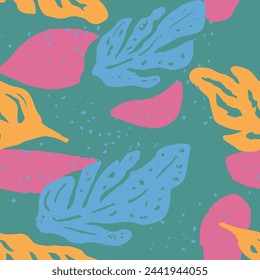 Pastel Seamless Nature Spring Decor Backdrop. Light Repeated Creative Modern Artwork, Seamless Texture. Bright Seamless Doodle Trendy Element Print. 
