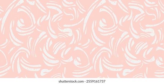 Pastel seamless pattern abstract organic shapes. Vector hand drawn curved and wavy bold lines. Contemporary minimalist print. Plain dynamic geometric ornament
