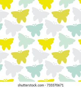 Pastel seamless pattern with butterfly. Wrapping paper, background. Vector illustration. 