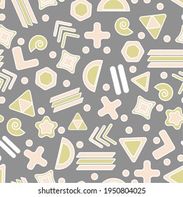 Pastel seamless pattern with geometric shapes. Suitable for wallpaper, backgrounds, invitations, packaging, printing, textiles