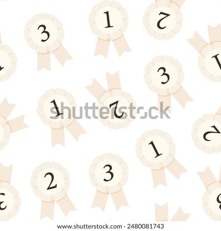 Pastel seamless pattern rosette award for hobbyhorsing