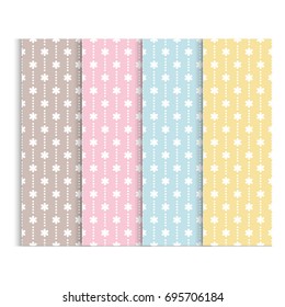 pastel seamless pattern set, background. Vector illustration for elegant design. baby shower pattern.  Good for baby birthday, wallpaper, pattern, surface textures, printing onto fabric and paper. 