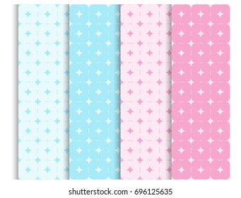 pastel seamless pattern set, background. Vector illustration for elegant design. baby shower pattern.  Good for baby, wallpaper, pattern, surface textures, printing on to fabric and paper. 