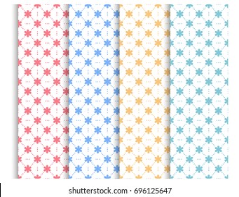 pastel seamless pattern set, background. Vector illustration for elegant design. baby shower pattern.  Good for baby, wallpaper, pattern, surface textures, printing on to fabric and paper. 