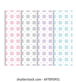 pastel seamless pattern set, background. Vector illustration for elegant design. baby shower pattern.  Good for baby birthday, wallpaper, pattern, surface textures, printing onto fabric and paper. 