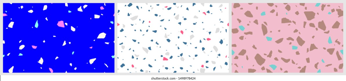Pastel seamless pattern Terrazzo stone style in pastel bright color, minimal nostalgic vibe