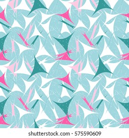 Pastel seamless pattern with unusual abstract geometrical shapes.
