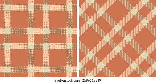 Pastel Seamless Tartan in Deep Adobe tones Fabric Design