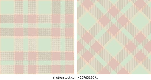 Pastel Seamless Tartan in Light Light Peach tones Fabric Design
