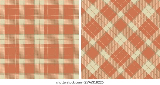 Pastel Seamless Tartan in Smoky Adobe tones Fabric Design