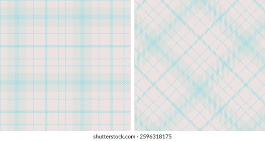Pastel Seamless Tartan in Smoky Pale Sky Blue tones Fabric Design