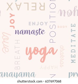 Pastel seamless Type Pattern Yoga for Background