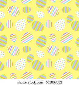 pastel seamless vector pattern with Easter eggs. Ideal for celebration card, wrapping paper, textile, wallpaper, web pages background, scrap booking