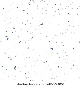 Pastel seamless vector terrazzo pattern, small marble fragments on a light background.