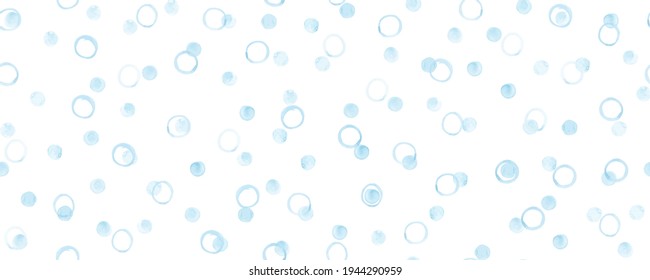 Pastel Seamless Watercolor Rounds Pattern. Graphic Circles Wallpaper. Kids Hand Drawn Spots Fabric. Childish Watercolor Rounds Pattern. Art Polka Confetti. Vector Watercolor Rounds Pattern.