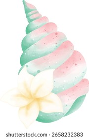 Pastel Seashell und Seestern Clipart Graph Graphic