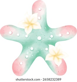 Pastel Seashell and starfish Clipart Graph Graphic