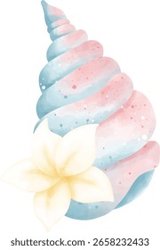 Pastel Seashell y estrella de mar Clipart Gráfico Gráfico