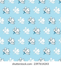 Pastel Serenity Seamless White Petal Flower Vector Pattern can be use for background and apparel design