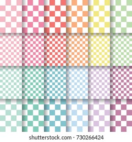 A pastel set of checkerboard background pattern vectors