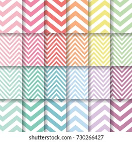 A pastel set of chevron background pattern vectors