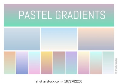 Conjunto Pastel Diseño de color de fondo del elemento de fondo vectorial de los gradientes. colorido de la colección