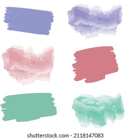 Pastel set paint, ink brush, brush strokes, brushes, lines, frames, box, grungy. Grungy brushes collection. Brush stroke paint boxes on white background - stock vector.